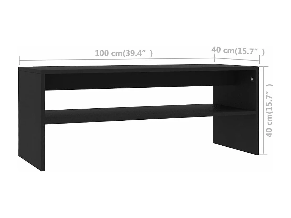 Table basse Noir 100x40x40 cm Bois d'ingénierie