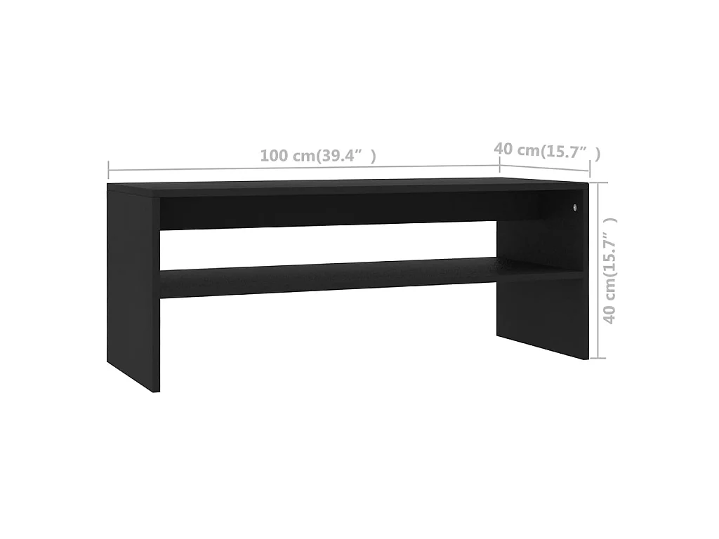 Tavolino da Salotto Nero 100x40x40 cm in Legno Multistrato