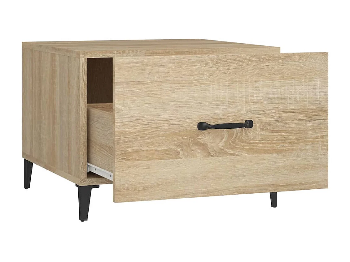 Salontafel 2 st met metalen poten 50x50x40 cm sonoma eikenkleur