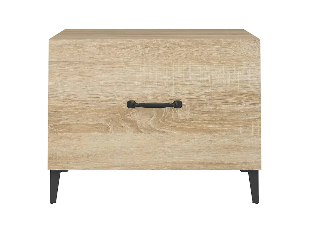 Mesa de centro con patas de metal 2 uds roble Sonoma 50x50x40cm