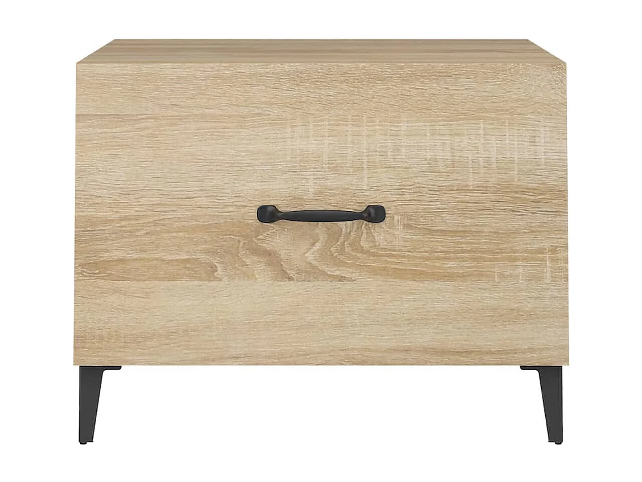 Tavolino da Salotto Gambe in Metallo Rovere Sonoma 50x50x40 cm