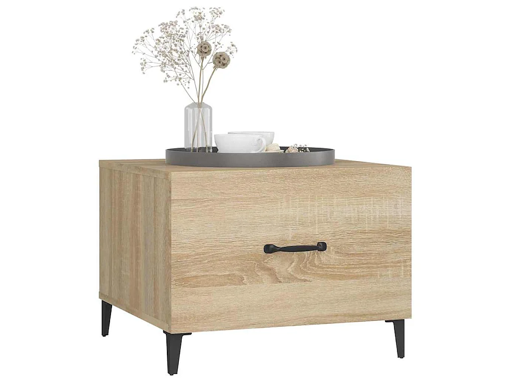 Tables basses avec pieds en métal 2 pcs Chêne sonoma 50x50x40cm
