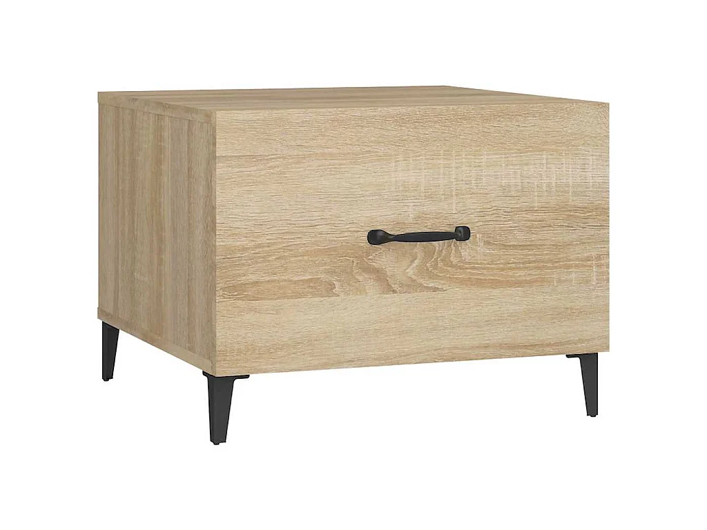 Tables basses avec pieds en métal 2 pcs Chêne sonoma 50x50x40cm