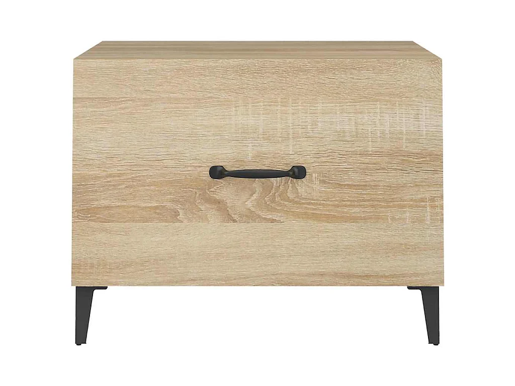 Tables basses avec pieds en métal 2 pcs Chêne sonoma 50x50x40cm
