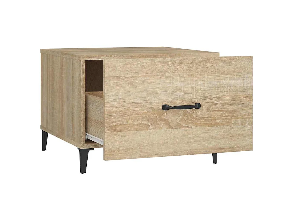 Tables basses avec pieds en métal 2 pcs Chêne sonoma 50x50x40cm