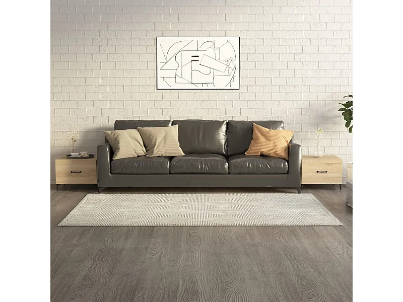 Salontafel 2 st met metalen poten 50x50x40 cm sonoma eikenkleur