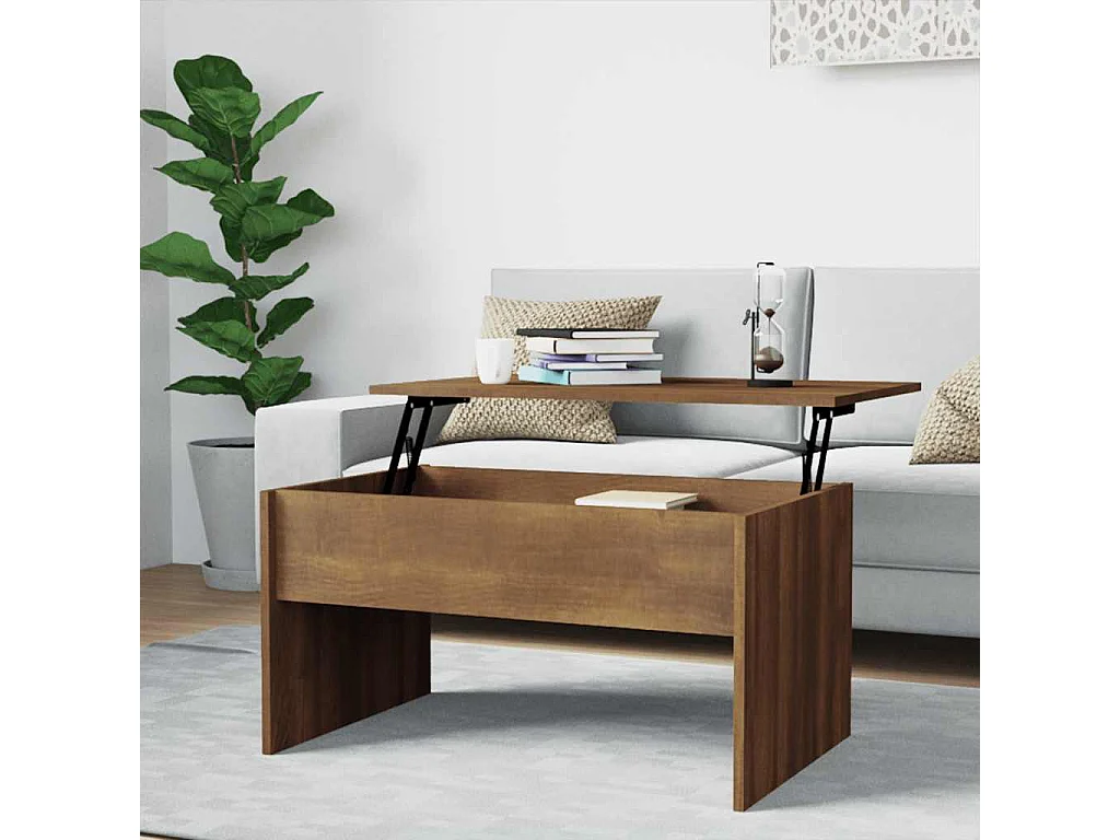 Table basse Chêne marron 80x50,5x41,5 cm Bois d'ingénierie