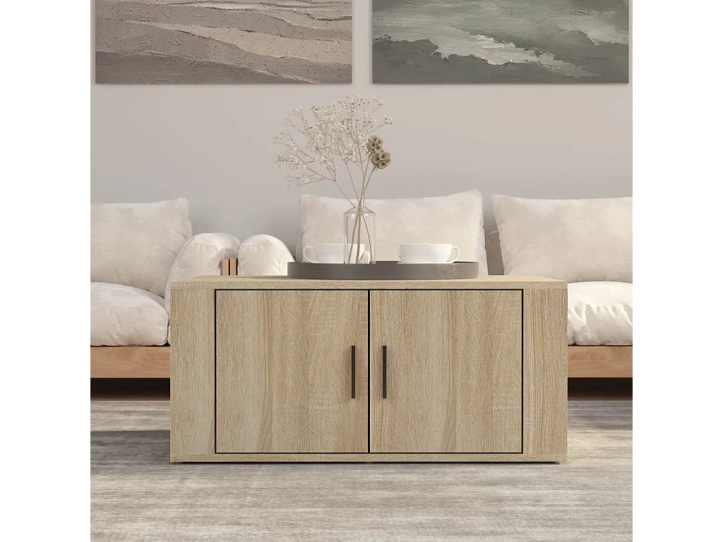 Mesa de centro 80x50x36 cm derivados madeira carvalho sonoma