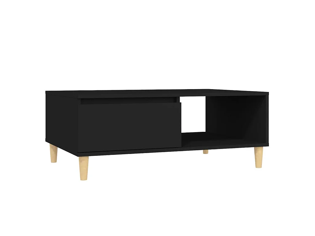 Tavolino da Salotto Nero 90x60x35 cm in Legno Multistrato