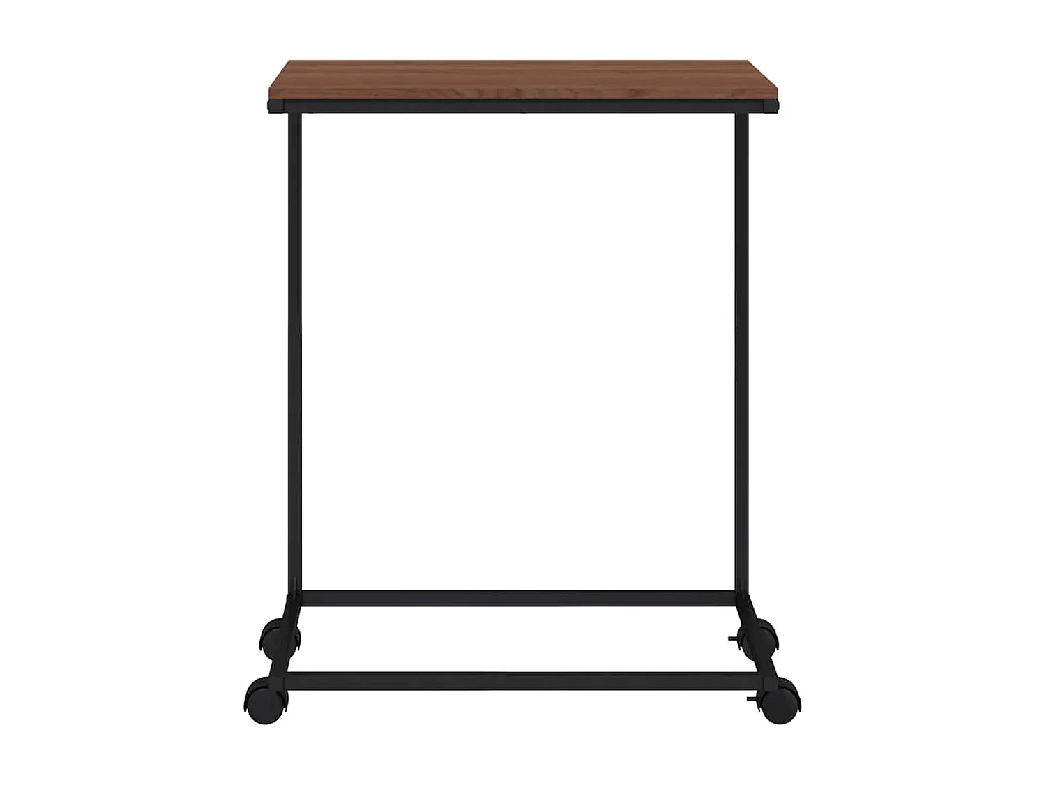 Bijzettafel met wieltjes 55x35x70 cm bewerkt hout zwart