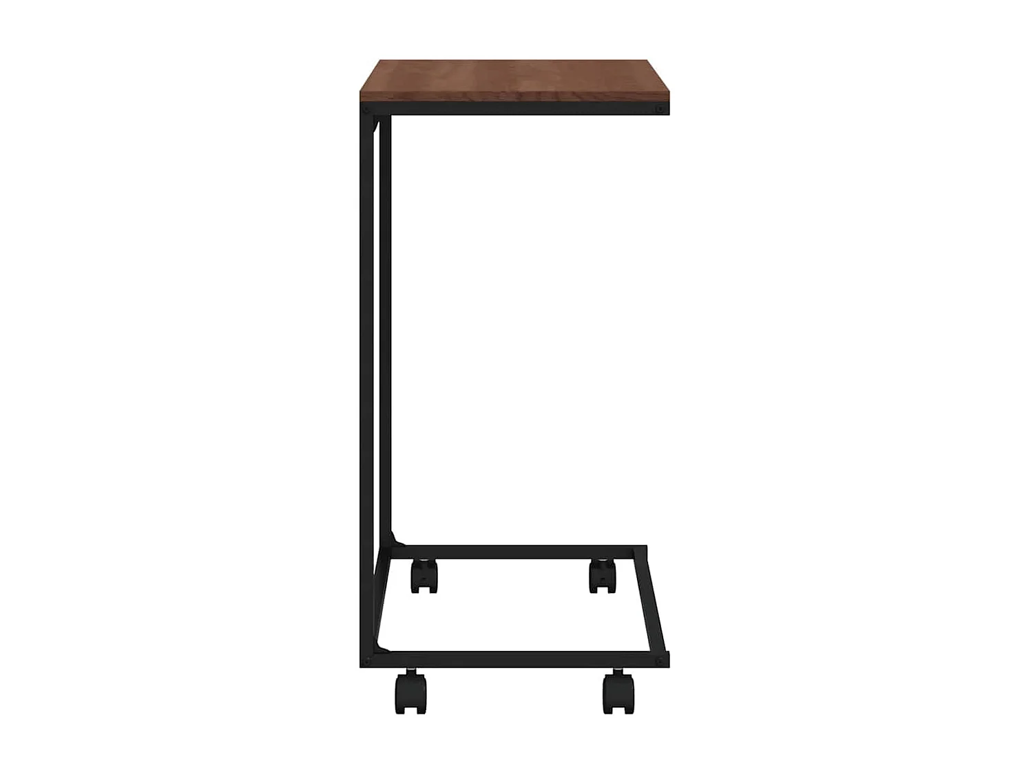Bijzettafel met wieltjes 55x35x70 cm bewerkt hout zwart