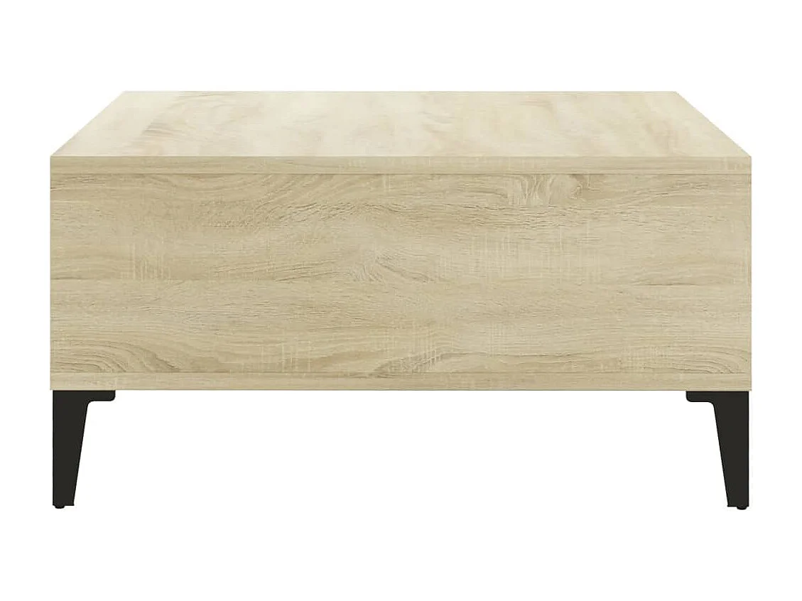 Table basse blanc et chêne sonoma 60x60x30 cm bois d'ingénierie