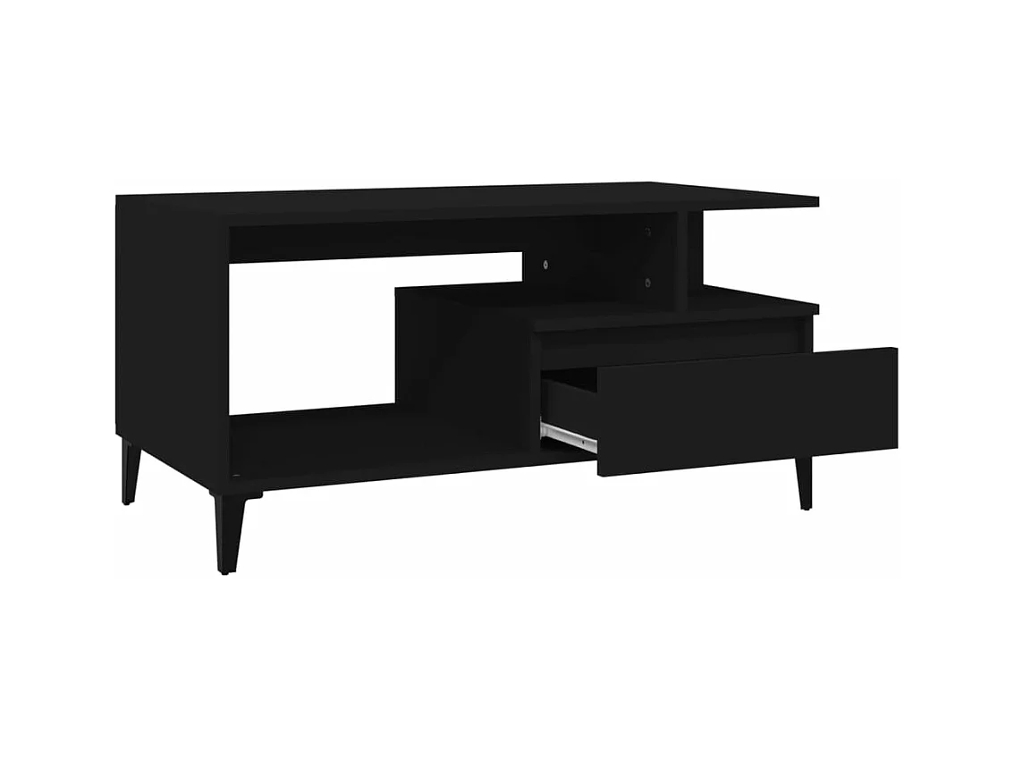 Salontafel 90x49x45 cm bewerkt hout zwart