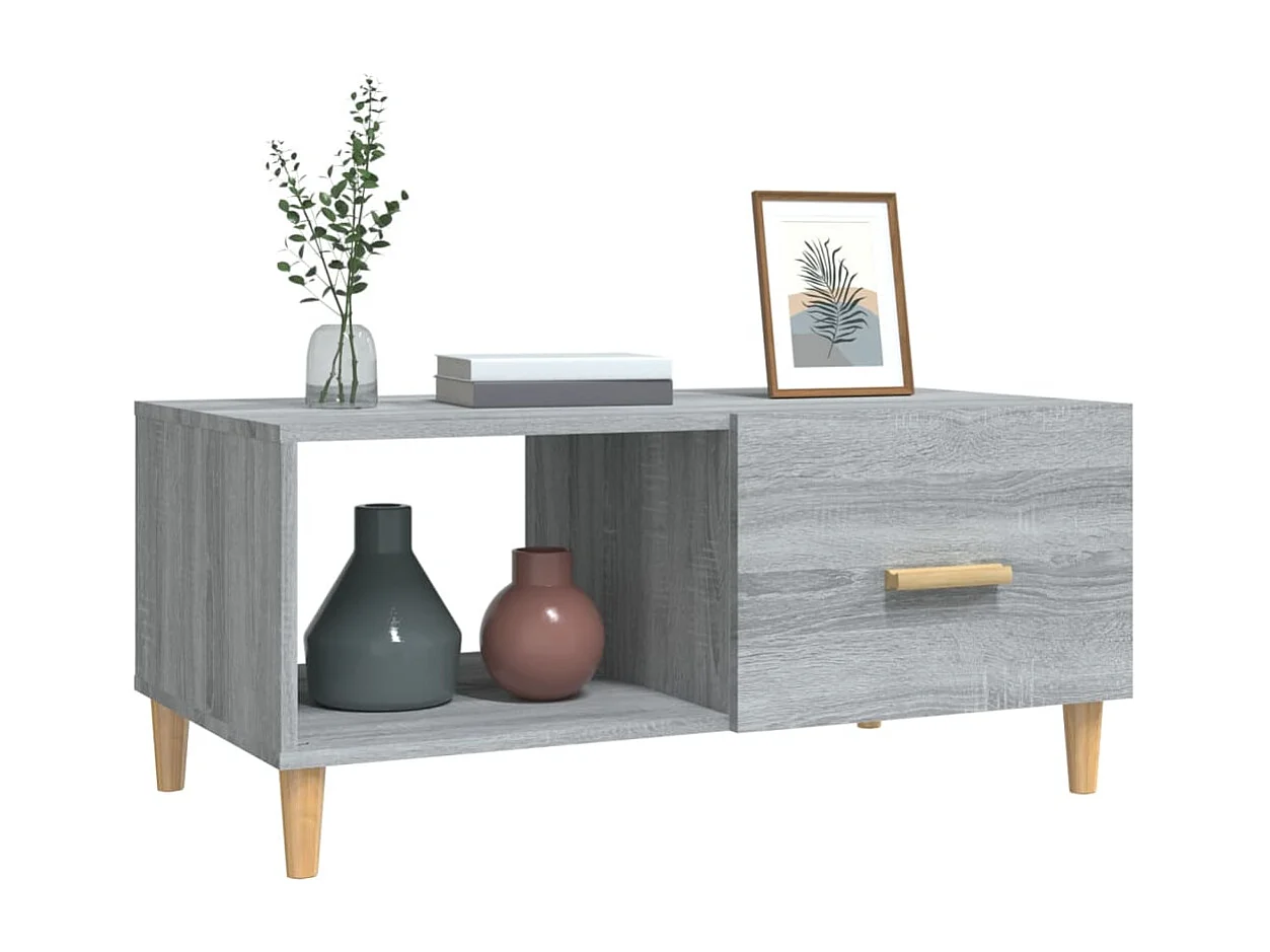 Couchtisch Grau Sonoma 89,5x50x40 cm Holzwerkstoff