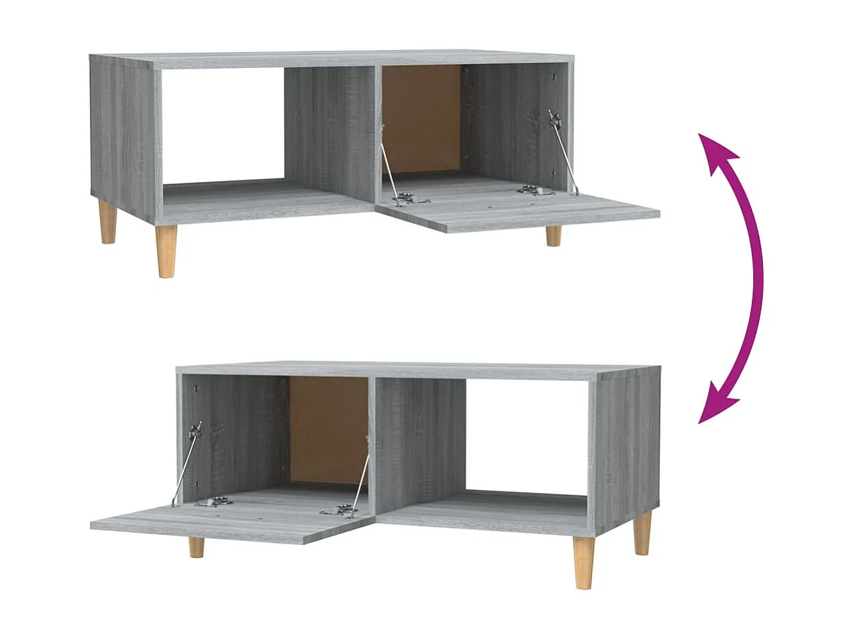 Salontafel 89,5x50x40 cm bewerkt hout grijs sonoma eikenkleurig