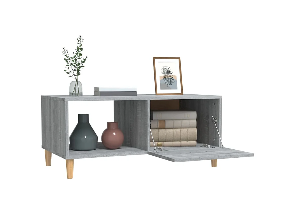 Salontafel 89,5x50x40 cm bewerkt hout grijs sonoma eikenkleurig