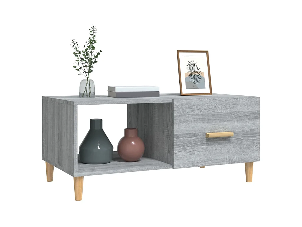 Salontafel 89,5x50x40 cm bewerkt hout grijs sonoma eikenkleurig