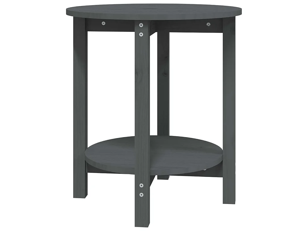 Table basse Gris Ø 55x60 cm Bois massif de pin