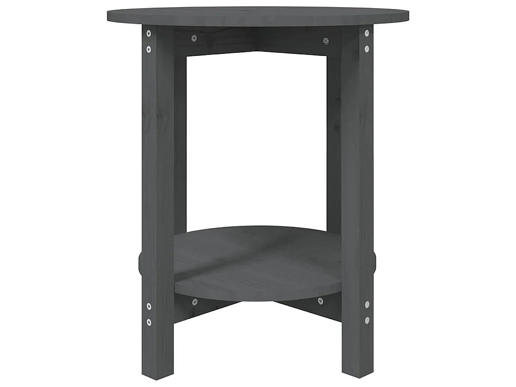 Mesa de centro de madera maciza de pino gris Ø55x60 cm