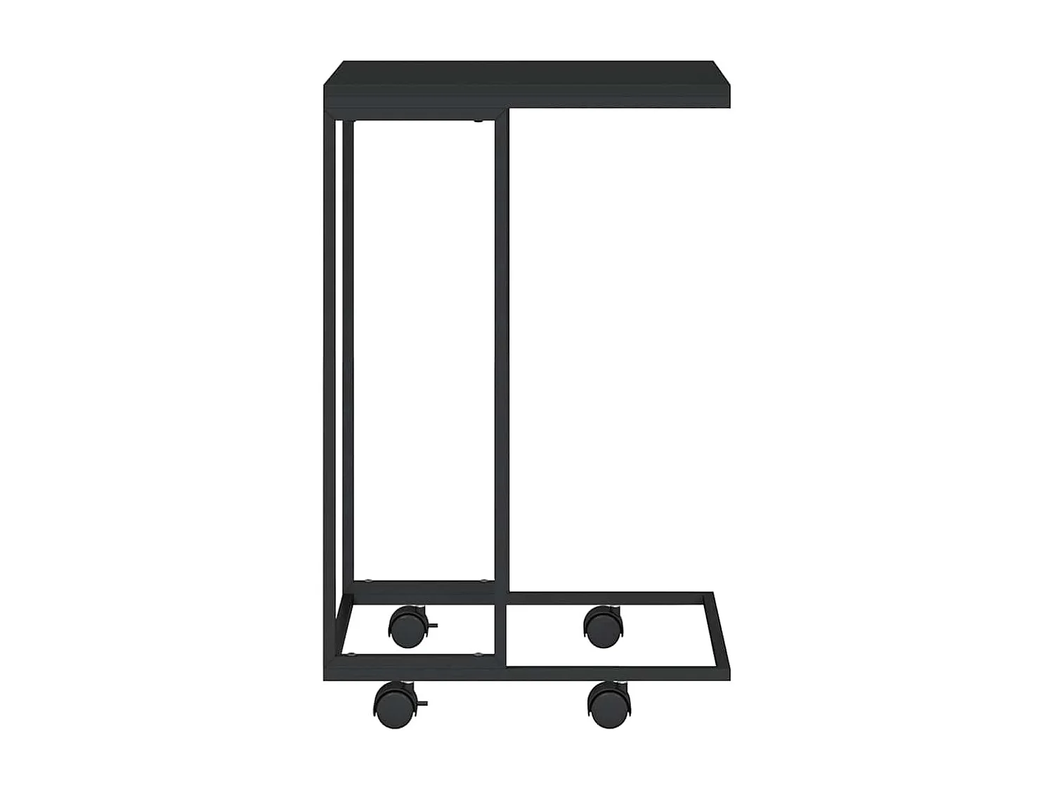 Table d'appoint avec roues Noir 40x30x63,5 cm Bois d'ingénierie