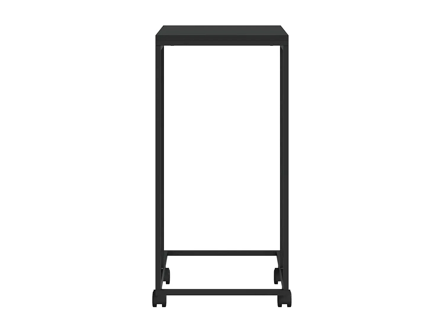 Table d'appoint avec roues Noir 40x30x63,5 cm Bois d'ingénierie
