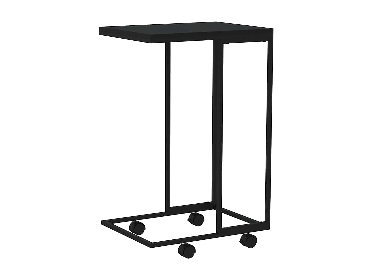 Table d'appoint avec roues Noir 40x30x63,5 cm Bois d'ingénierie
