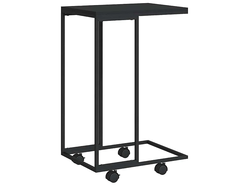 Mesa de apoio c/ rodas 40x30x63,5cm derivados de madeira preta