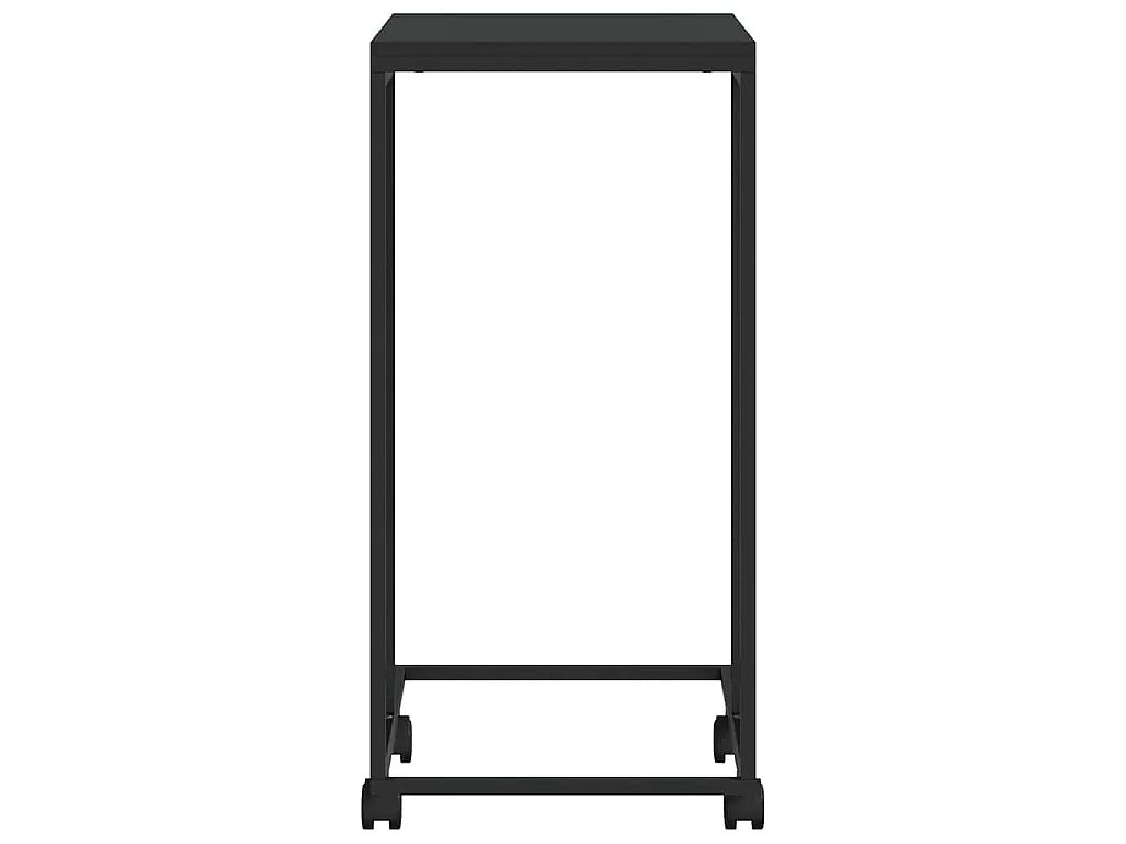 Table d'appoint avec roues Noir 40x30x63,5 cm Bois d'ingénierie