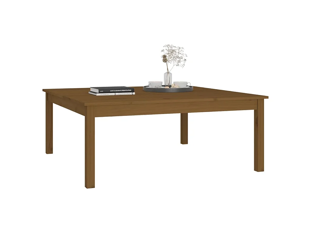 Tavolino da Salotto Marrone Cera 100x100x40 cm Legno di Pino