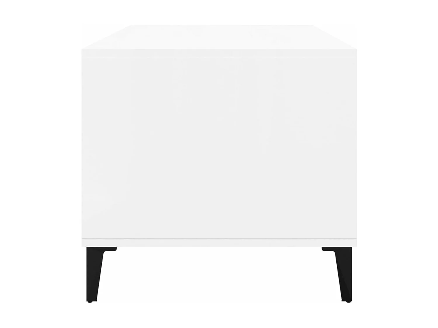 Mesa de centro madera contrachapada blanco brillo 90x49x45 cm