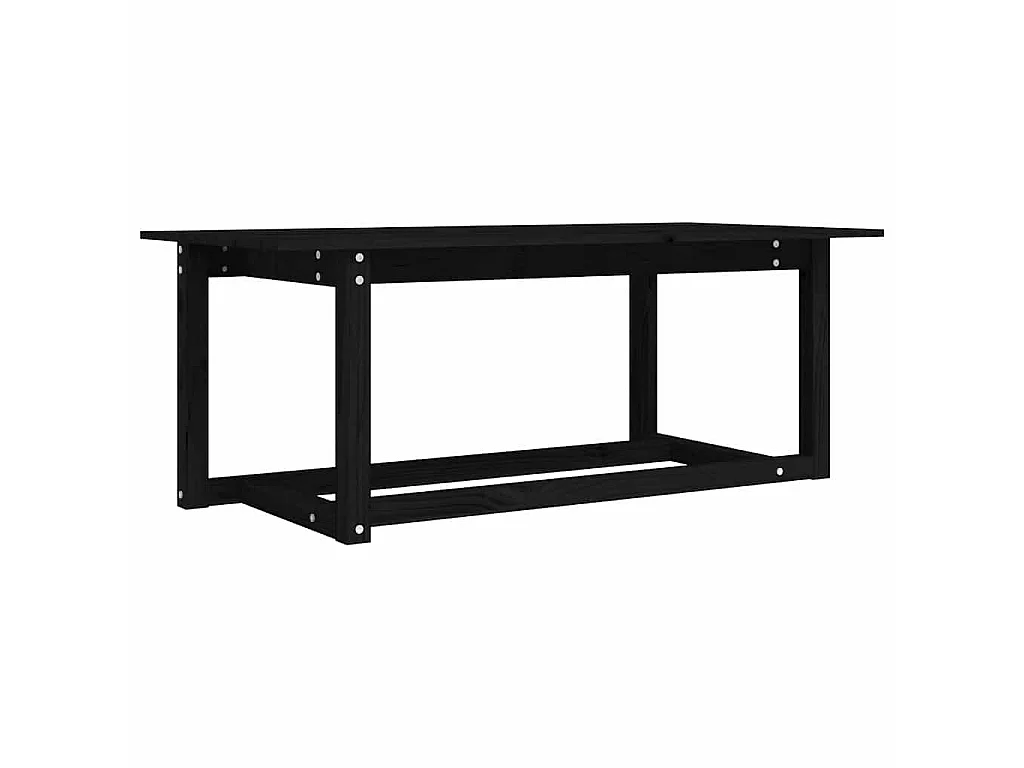 Table basse Noir 110x55x45 cm Bois massif de pin