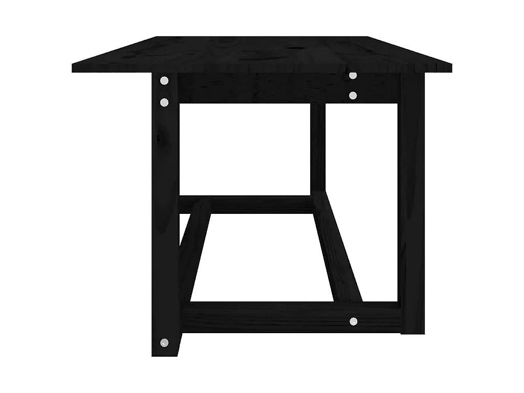 Table basse Noir 110x55x45 cm Bois massif de pin