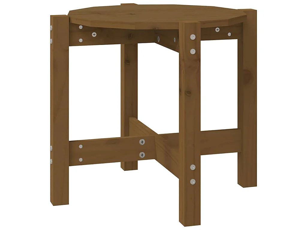 Table basse Marron miel Ø 52,5x45 cm Bois massif de pin