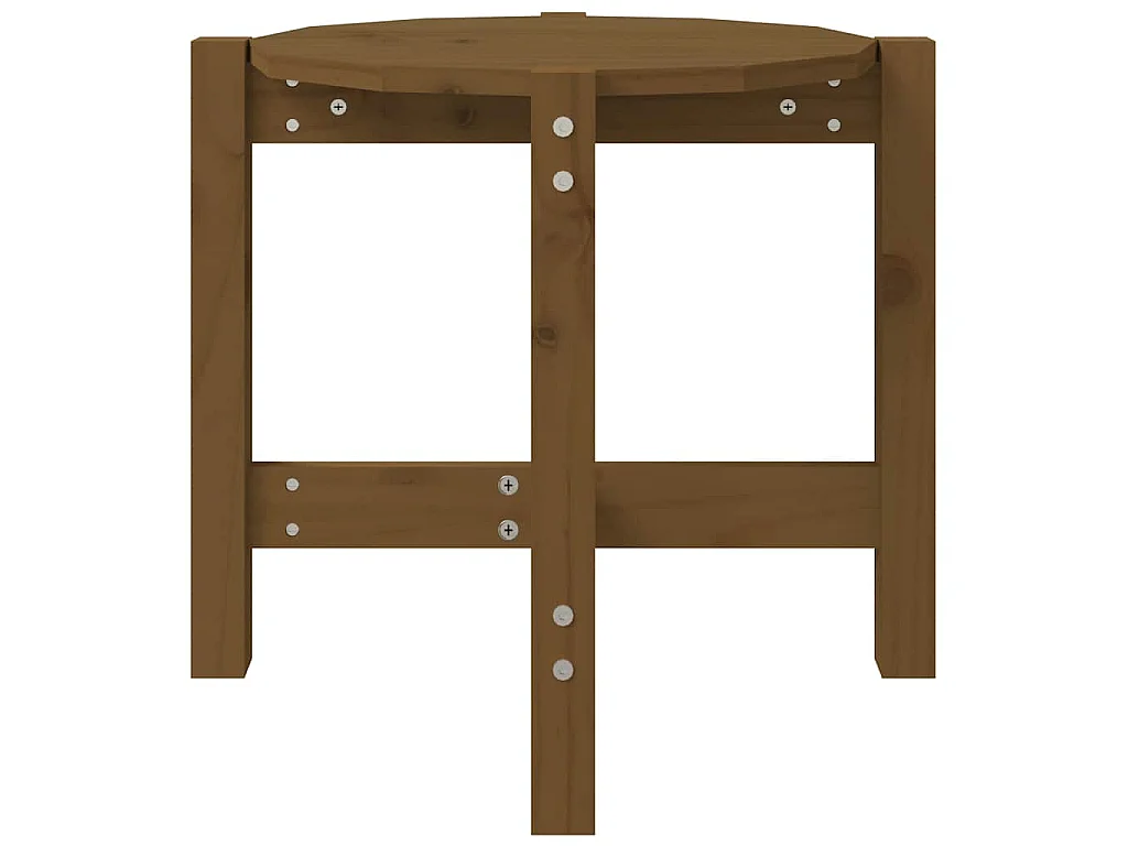 Table basse Marron miel Ø 52,5x45 cm Bois massif de pin