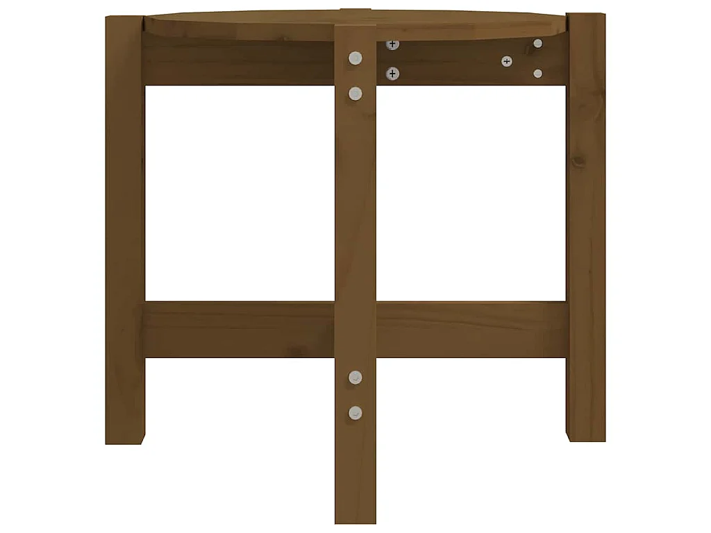 Table basse Marron miel Ø 52,5x45 cm Bois massif de pin