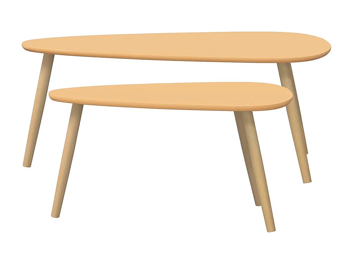 Ensemble de tables basses 2 pcs Bois de pin massif Marron