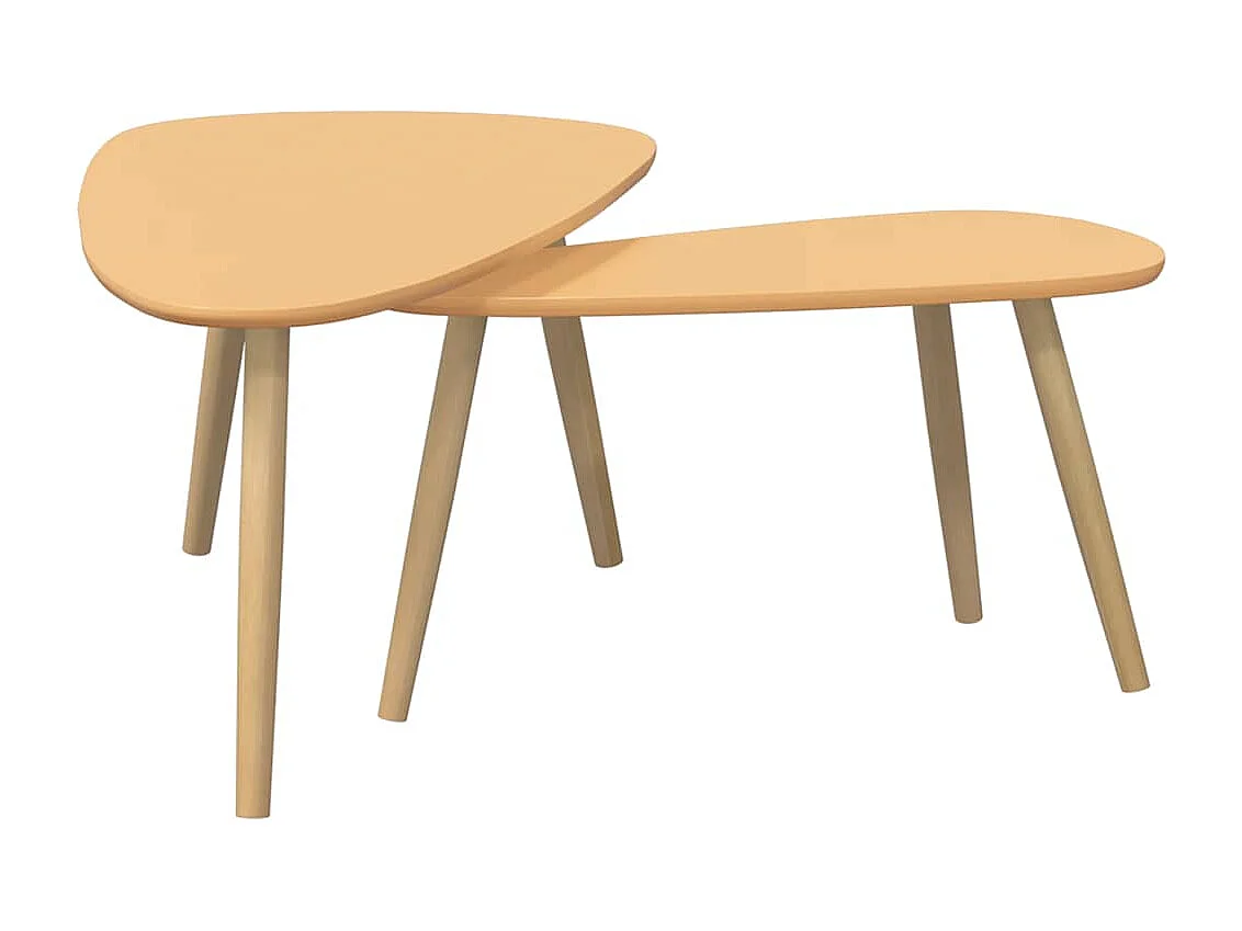 Ensemble de tables basses 2 pcs Bois de pin massif Marron