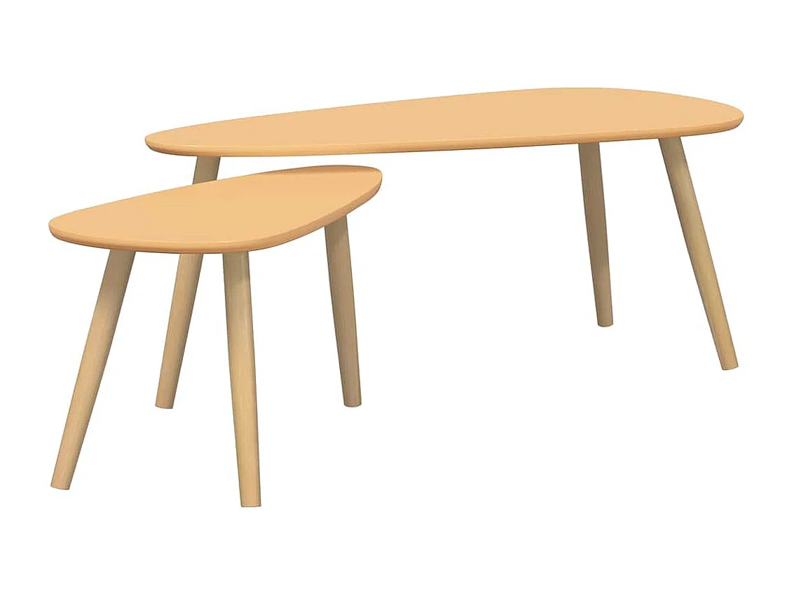 Ensemble de tables basses 2 pcs Bois de pin massif Marron