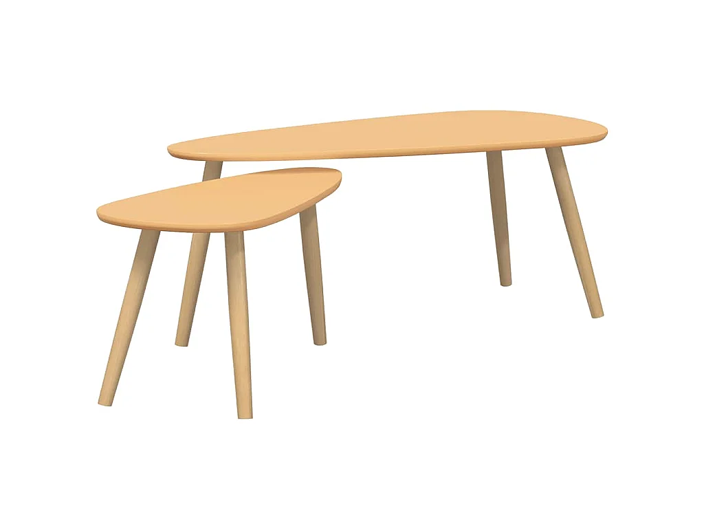 Conjunto mesas de centro 2 pcs pinho maciço castanho