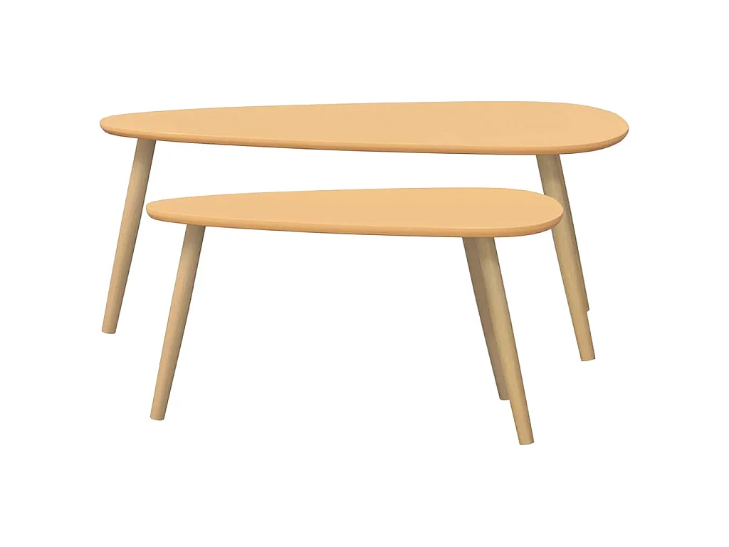 Ensemble de tables basses 2 pcs Bois de pin massif Marron