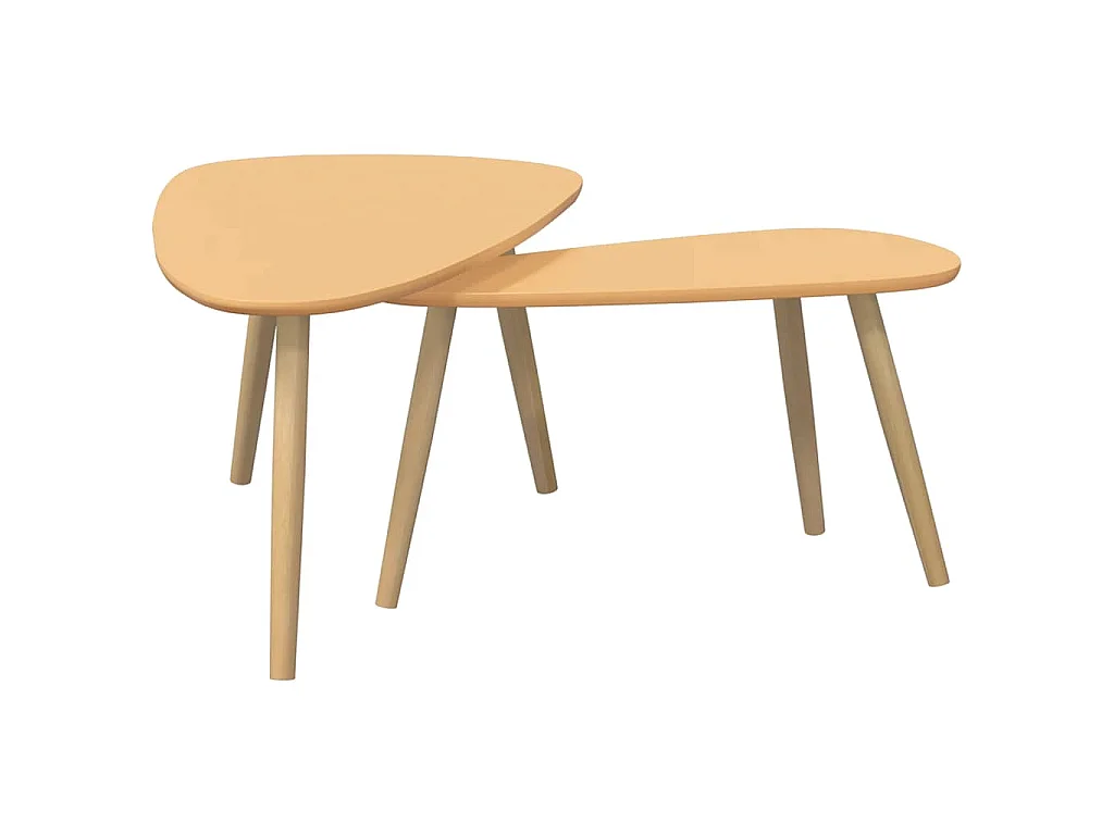 Ensemble de tables basses 2 pcs Bois de pin massif Marron