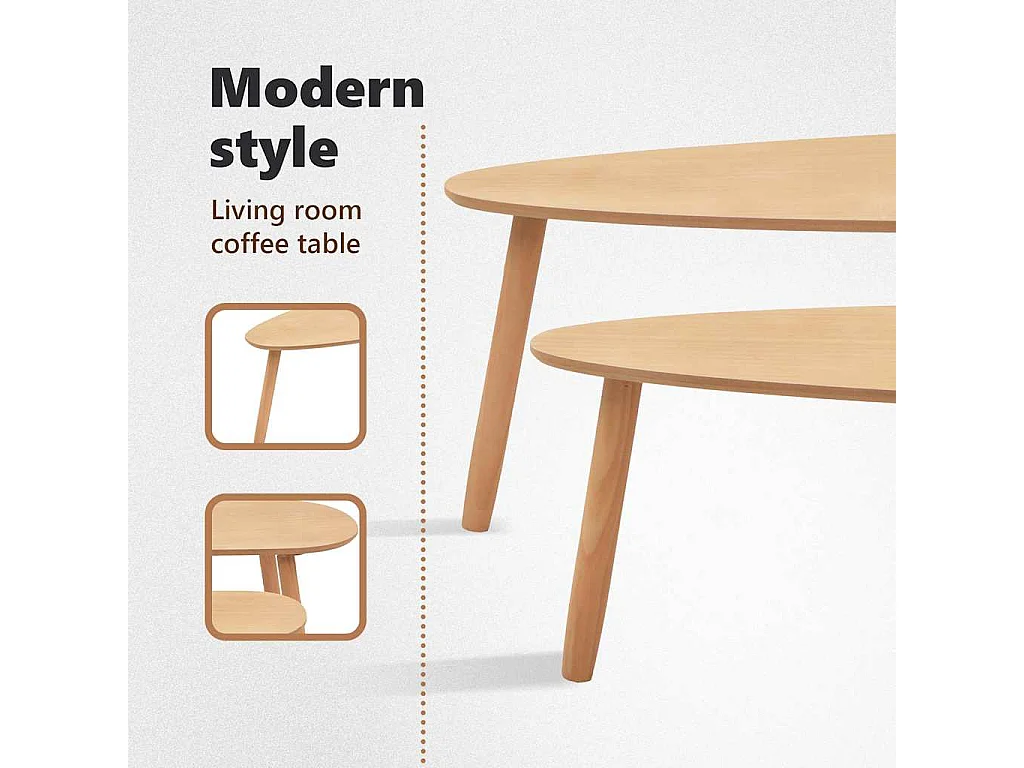 Ensemble de tables basses 2 pcs Bois de pin massif Marron
