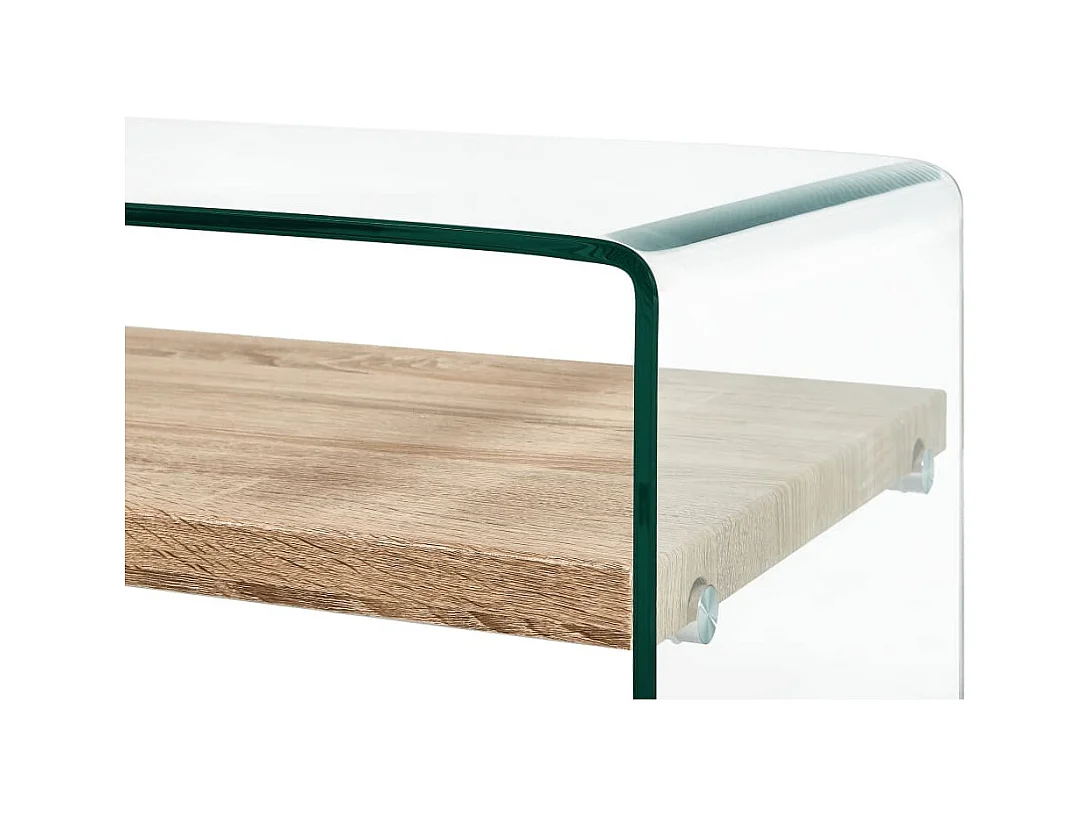 Mesa de centro de vidrio templado transparente 98x45x31 cm