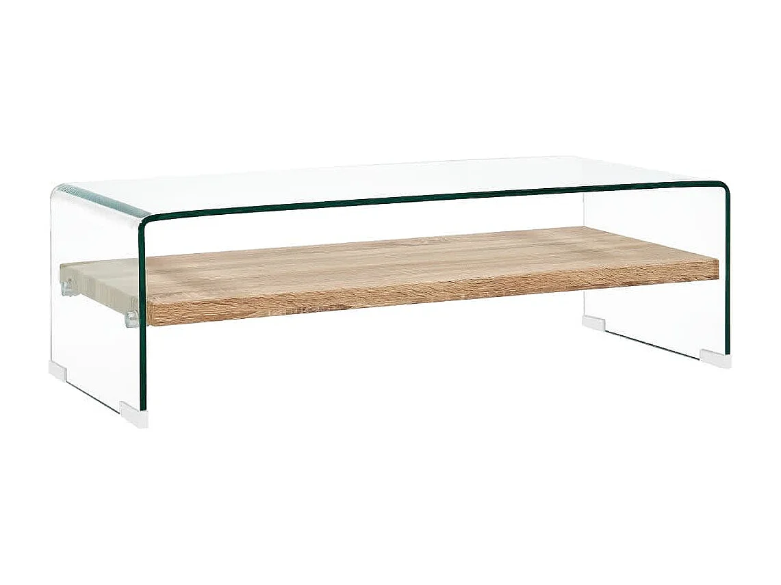 Table basse Clair 98x45x31 cm Verre trempé