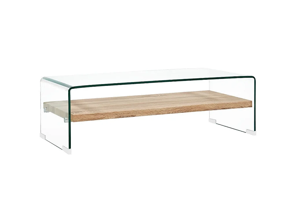 Table basse Clair 98x45x31 cm Verre trempé