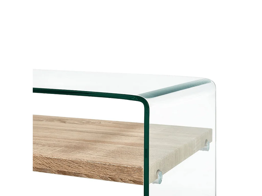 Table basse Clair 98x45x31 cm Verre trempé