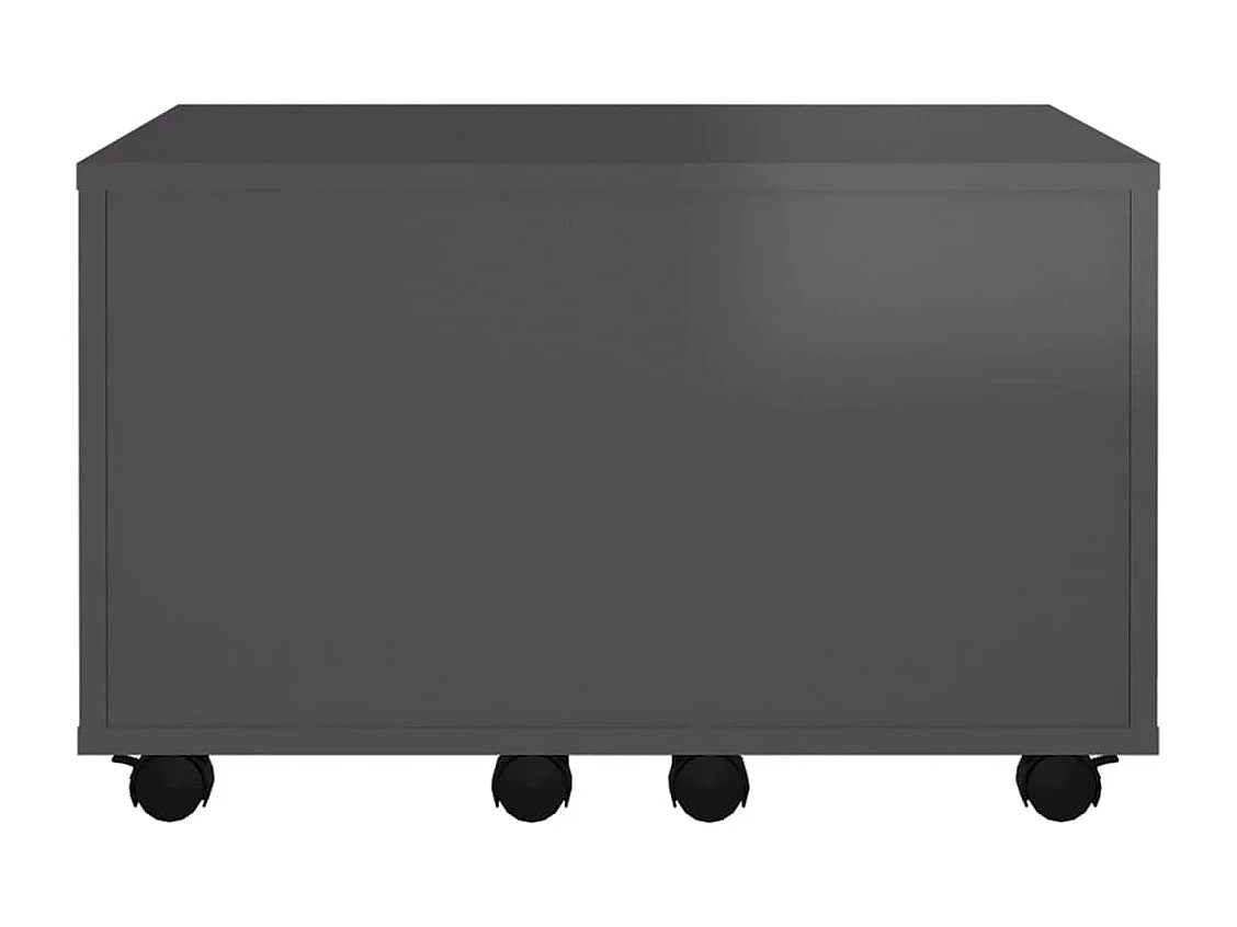 Mesa de centro madera contrachapada gris brillante 60x60x38 cm