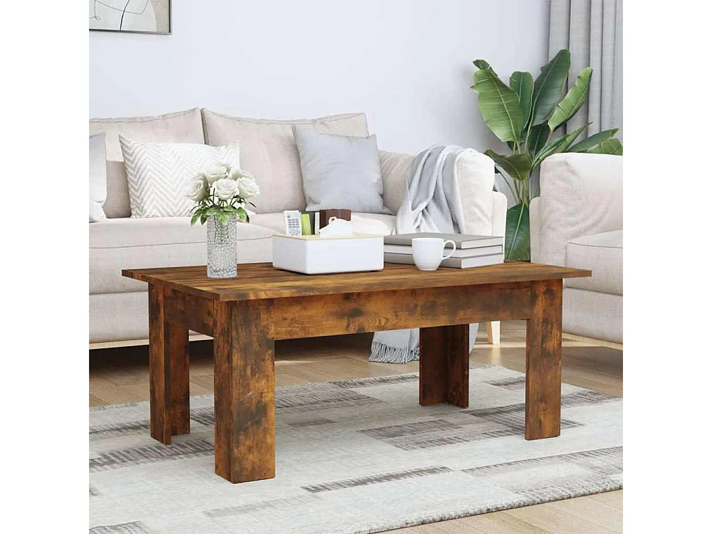 Tavolino da Salotto Rovere Fumo 100x60x42 cm Legno Multistrato