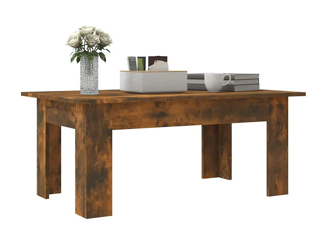Tavolino da Salotto Rovere Fumo 100x60x42 cm Legno Multistrato