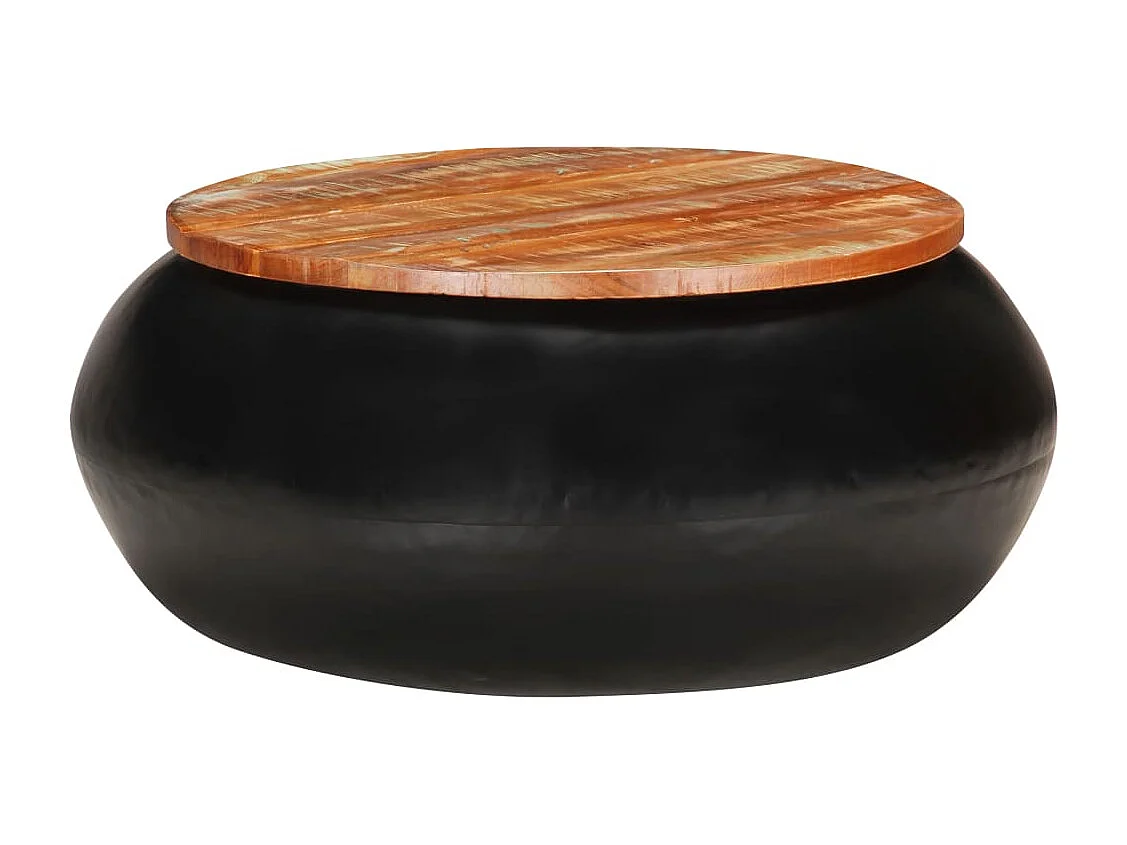 Salontafel 68x68x30 cm massief gerecycled hout zwart